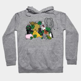 St Patricks Day Shamrock Animals and Bernie Sanders Hoodie